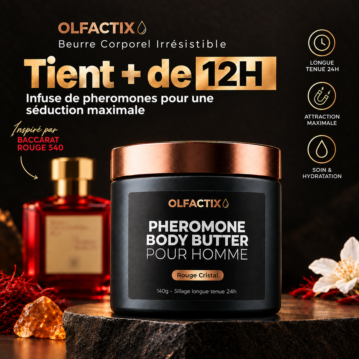 OLFACTIX Rouge Cristal — Pheromone Body Butter Pour Homme